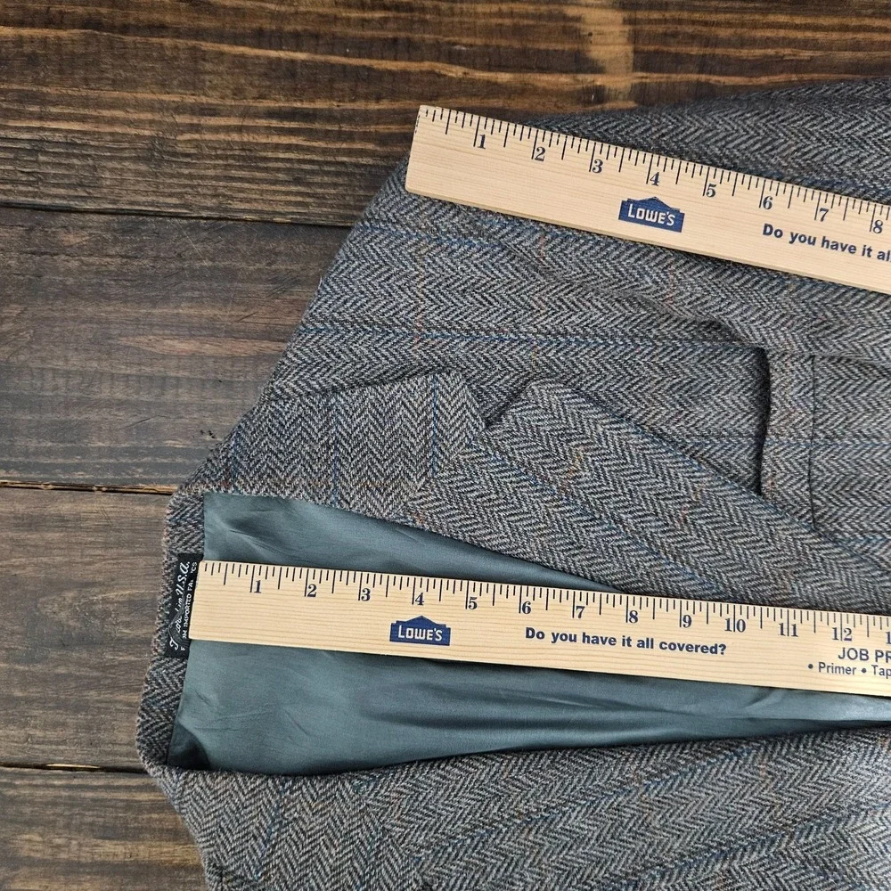 Austin Manor Men's Tweed Sport Coat Blazer Two Button Brown Gray herringbone 42R